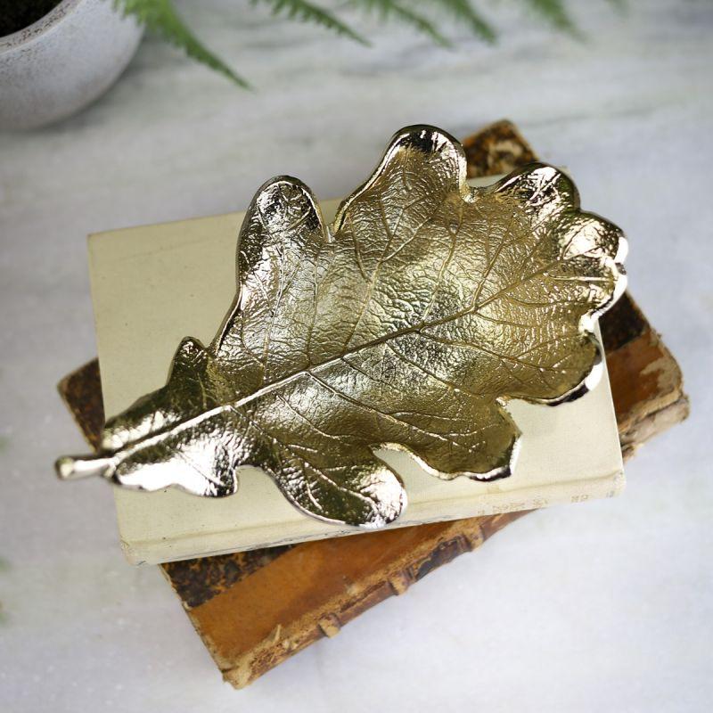 culinary concepts Small Gold Oak Leaf Dish