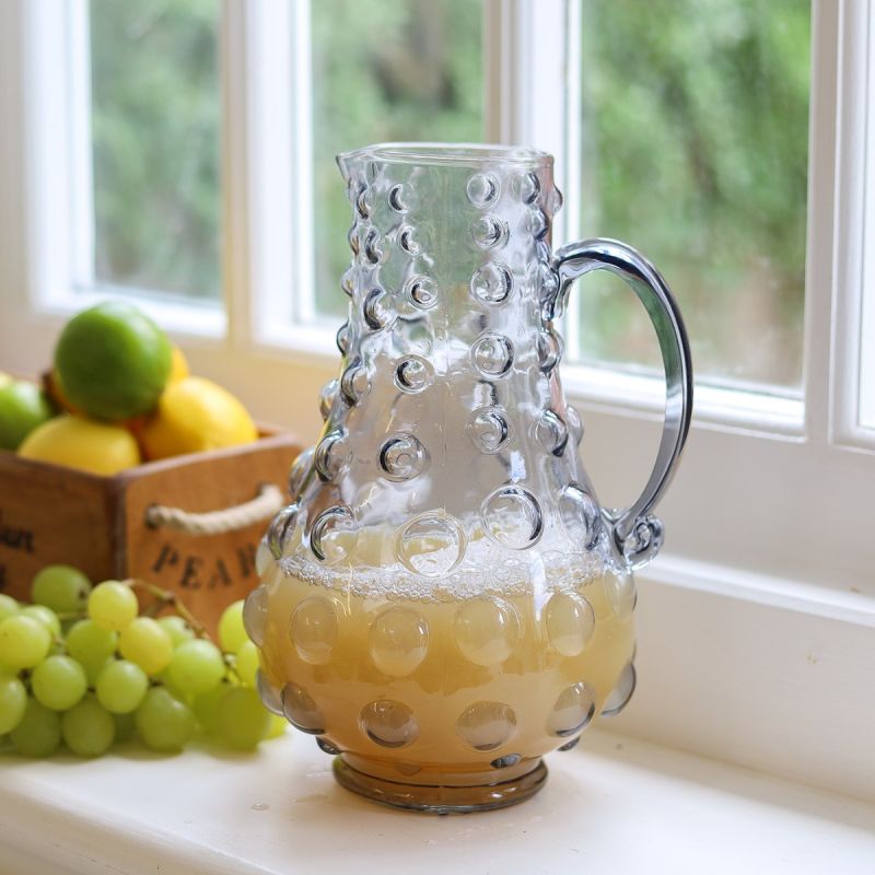 Culinary Concepts Smoke Grey Bubble Glass Jug