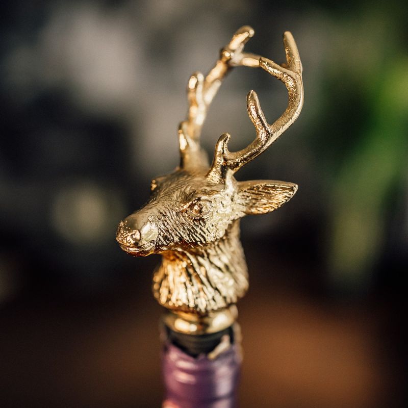 Culinary Concepts Stag Bottle Stopper - Gold Finish