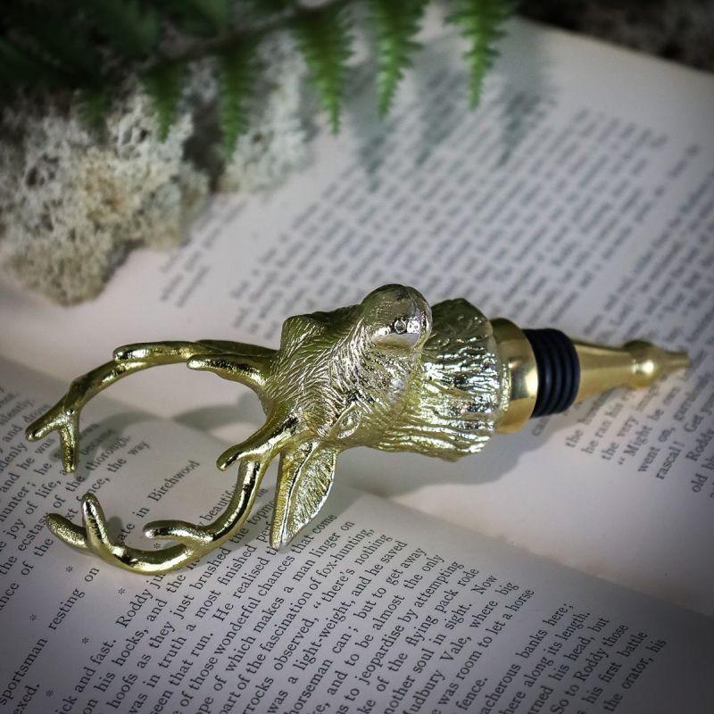 Culinary Concepts Stag Bottle Stopper - Gold Finish