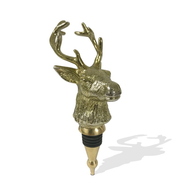 culinary concepts Stag Bottle Stopper - Gold Finish