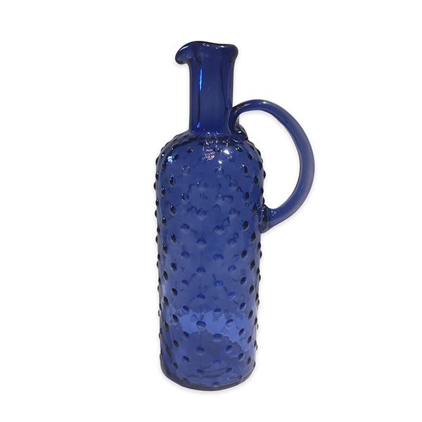 culinary concepts Tall Blue Bobble Glass Pitcher