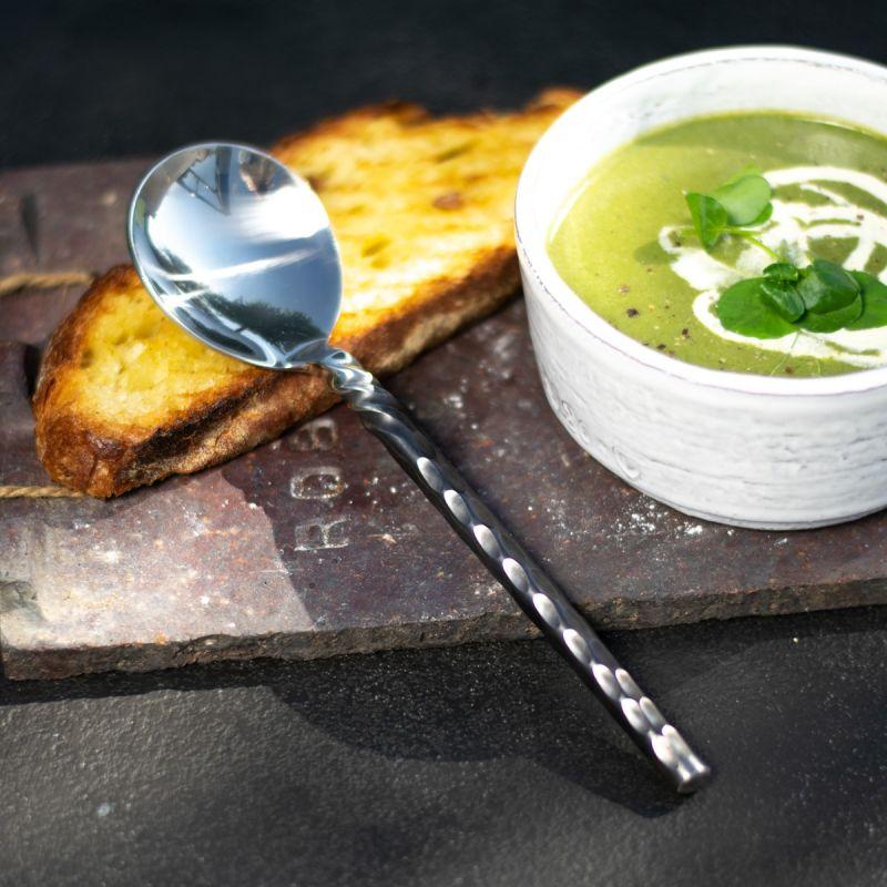 Culinary Concepts Unpolished Twist Neck Soup Spoon