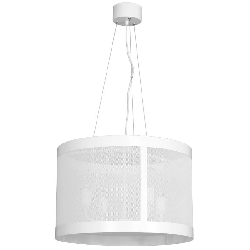 culinary concepts White Drum 4 Bulb Chandelier