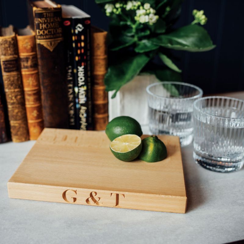 Culinary Concepts Wooden Chopping Board Small - 'G & T'