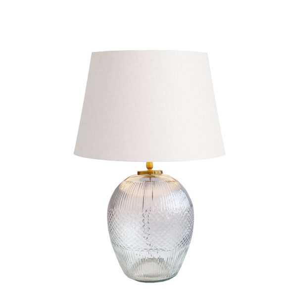 culinary concepts Diamond Glass Bud Table Lamp with White Shade