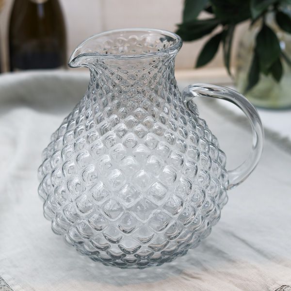 Culinary Concepts Diamond Pattern Clear Glass Jug - Large