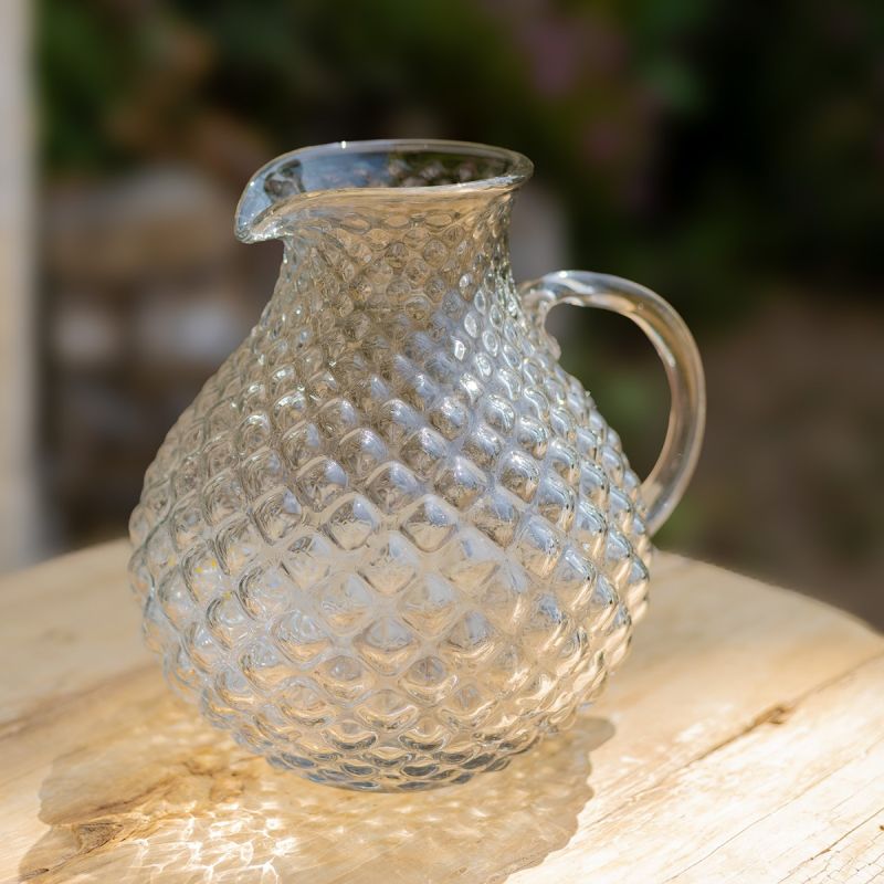 Culinary Concepts Diamond Pattern Clear Glass Jug - Large
