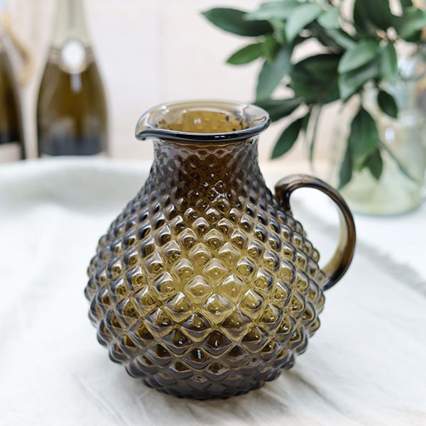 Culinary Concepts Diamond Pattern Smoke Glass Jug - Small