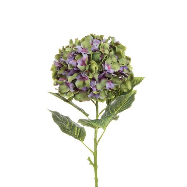 culinary concepts Faux Antique Green Purple 101cm Hydrangea Floral Stem