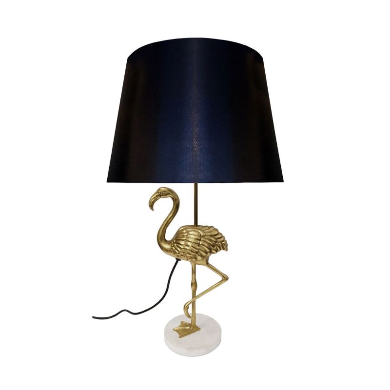 culinary concepts Flamingo Table Lamp with Black Shade - Gold Finish