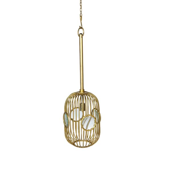 culinary concepts Galaxy Small Bird Cage Pendant Light - Brass