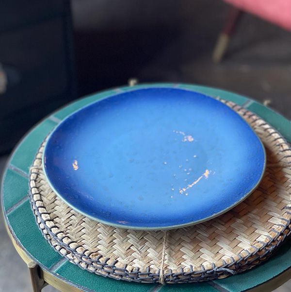 culinary concepts Glazed Stoneware Sea Spray Large Plate - Azure