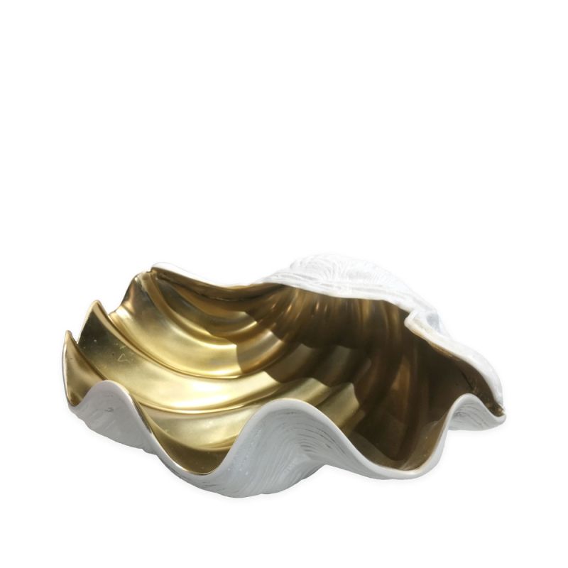 culinary concepts Gold and White Enamel Seashore Large Bottle Holder