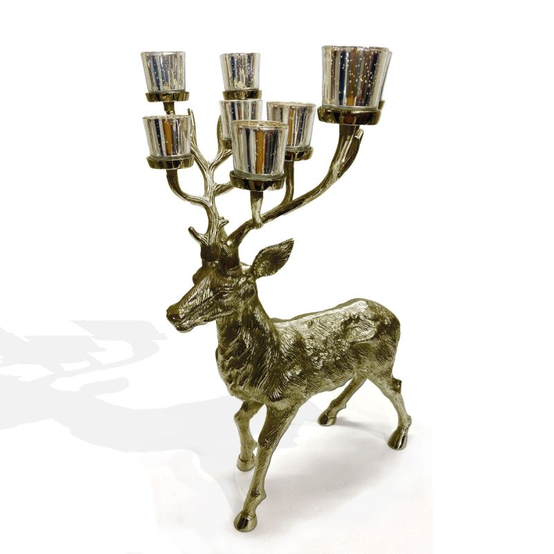 culinary concepts Gold Standing Stag Tea Light Votive Holder