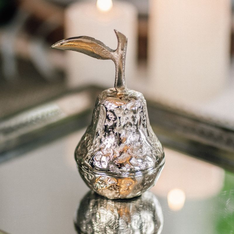 Culinary Concepts Golden Pear Lidded Trinket Dish With White Enamel