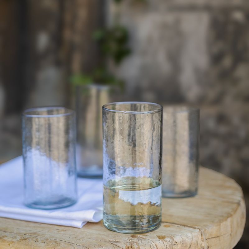 Culinary Concepts Hammered Glass High Ball - Set Of Four