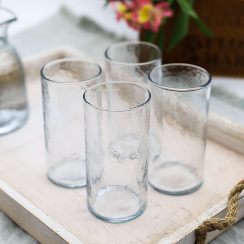 Culinary Concepts Hammered Glass High Ball - Set Of Four