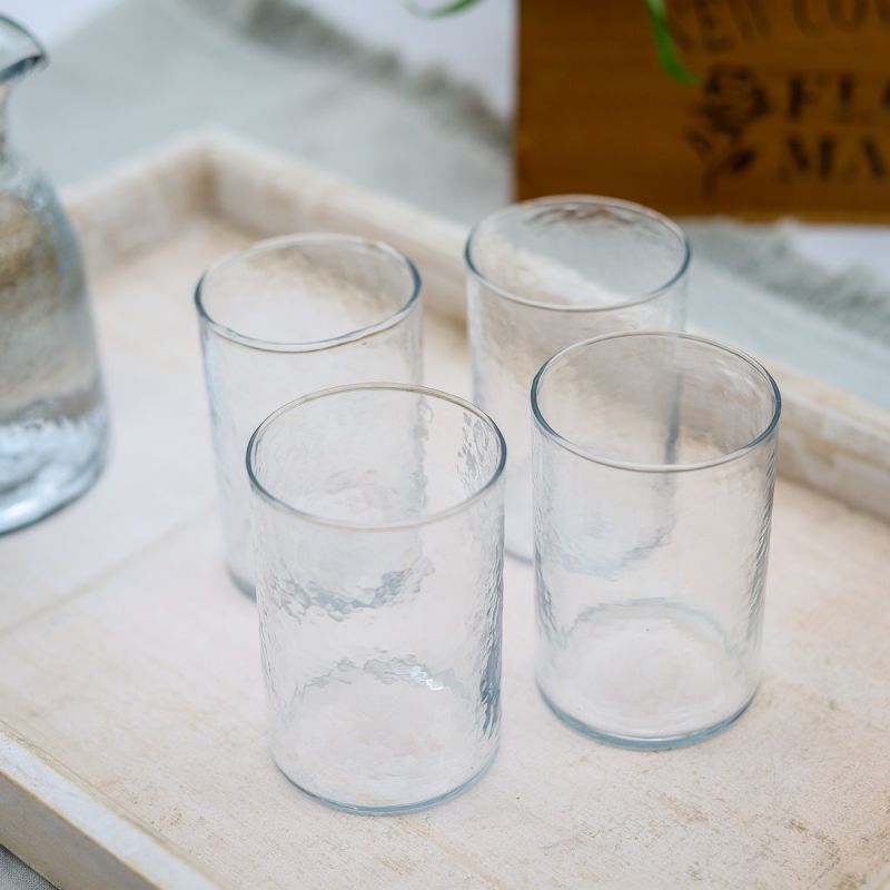 Culinary Concepts Hammered Glass Tumbler - Set Of Four