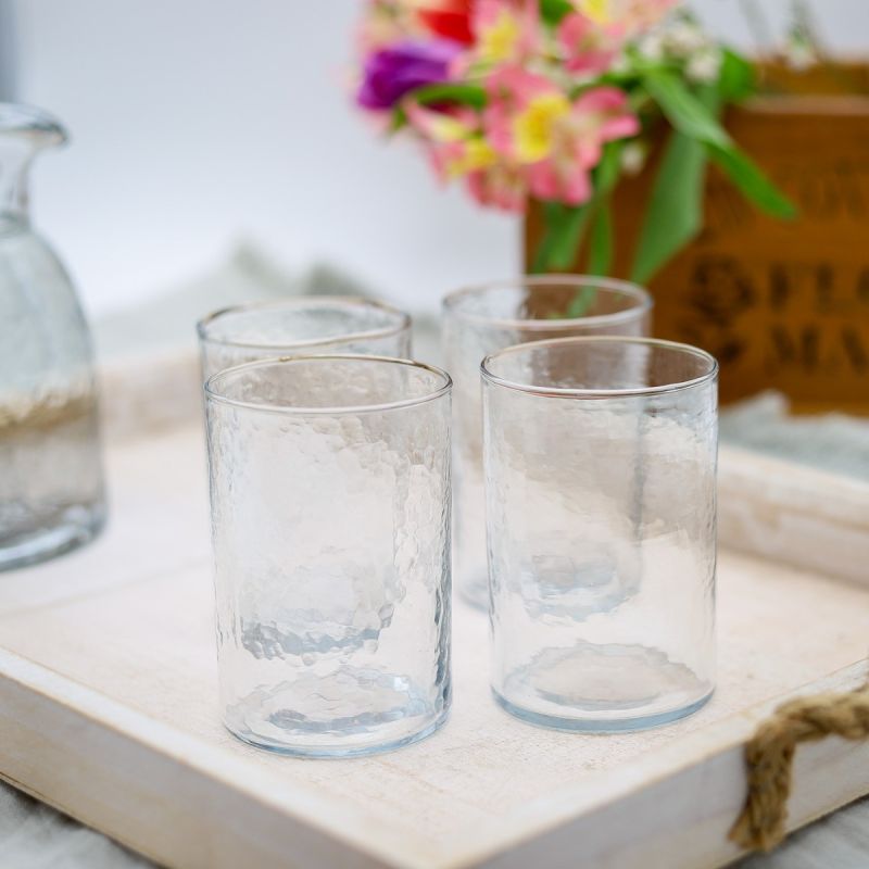 Culinary Concepts Hammered Glass Tumbler - Set Of Four