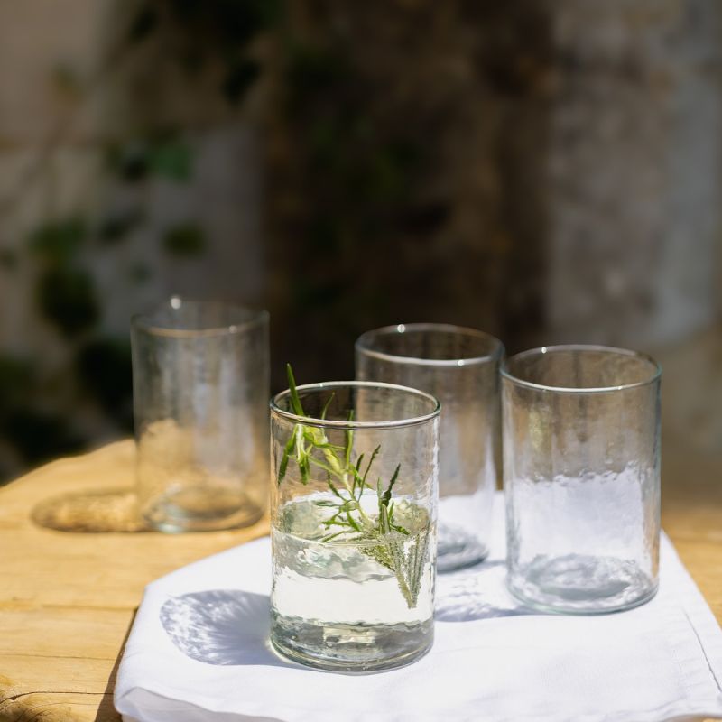 Culinary Concepts Hammered Glass Tumbler - Set Of Four