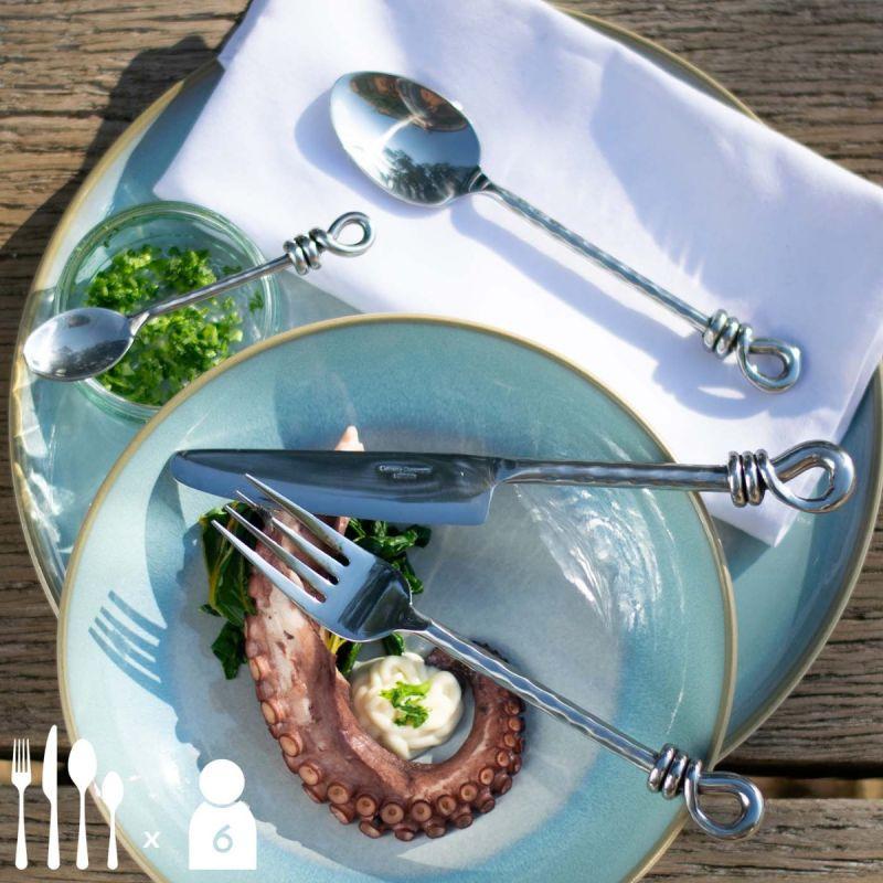 Culinary Concepts Hammered Knot 24 Piece Cutlery Set | HANDMADE TO ORDER