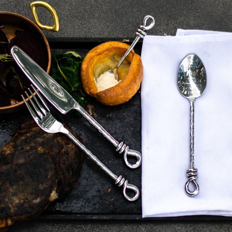 Culinary Concepts Hammered Knot Four Piece Place Setting