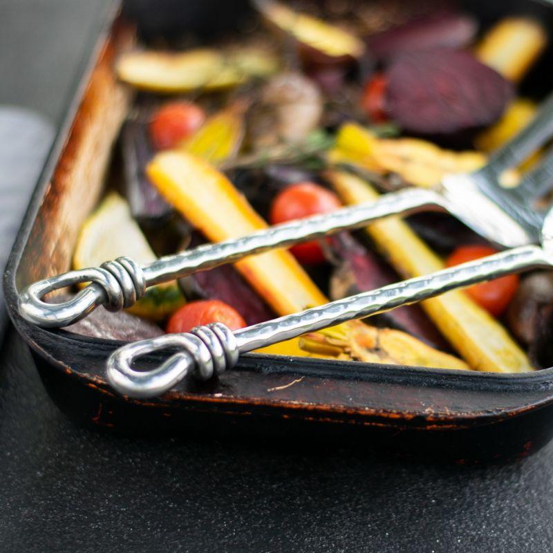 Culinary Concepts Hammered Knot Medium Salad Servers | HANDMADE TO ORDER