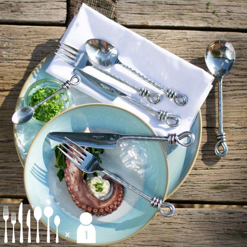 Culinary Concepts Hammered Knot Seven Piece Place Setting