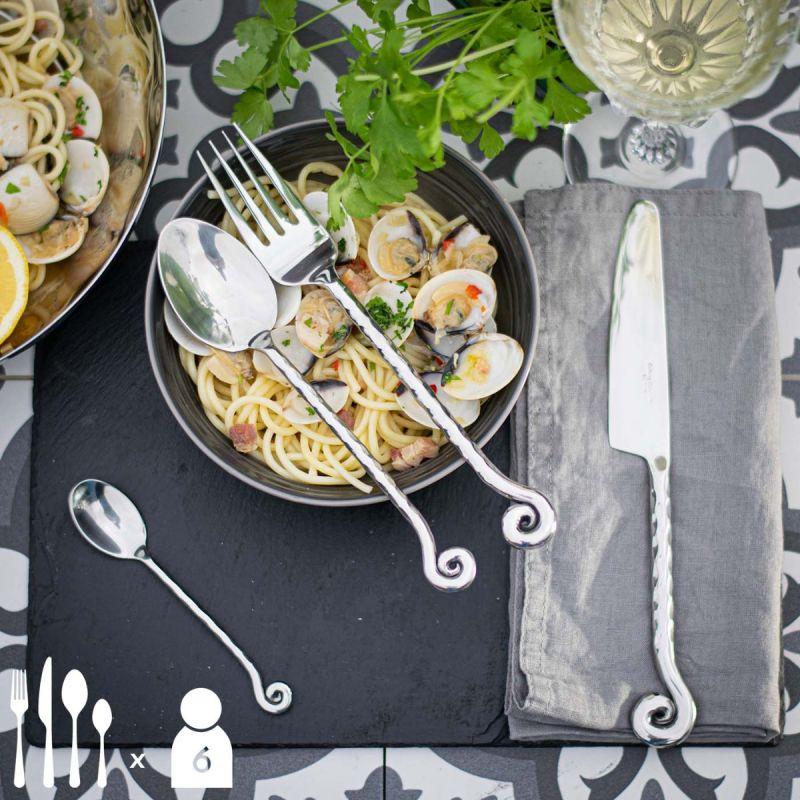 Culinary Concepts Hammered Shell 24 Piece Cutlery Set | HANDMADE TO ORDER