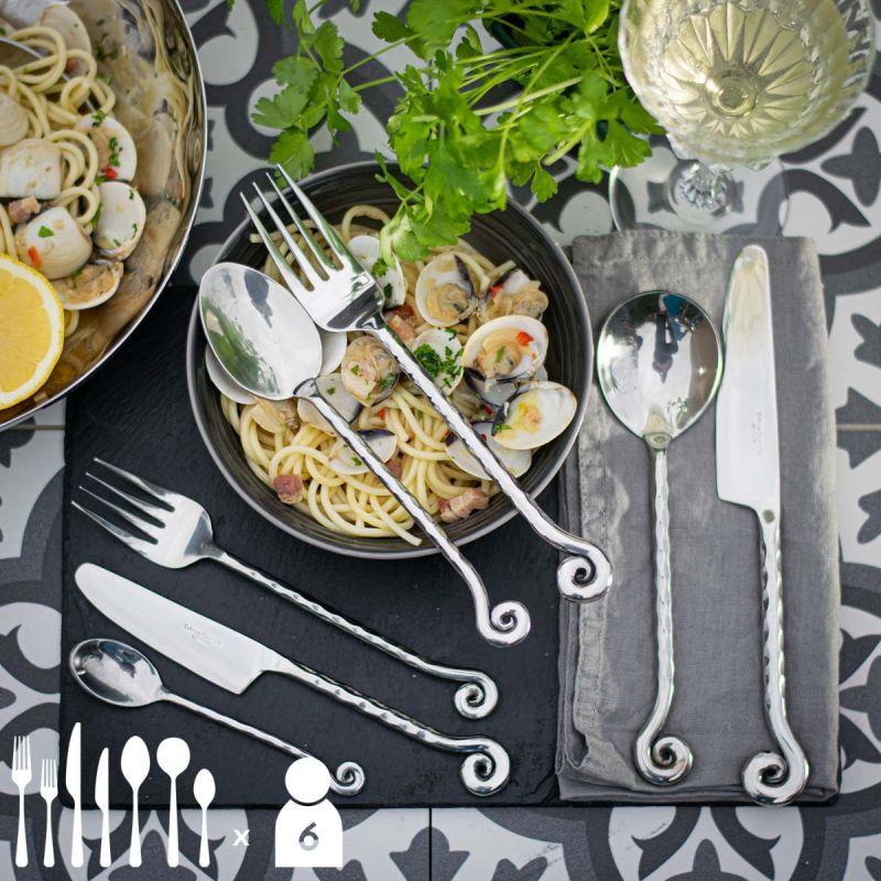 Culinary Concepts Hammered Shell 42 Piece Cutlery Set