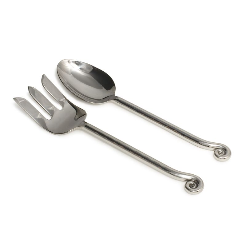 culinary concepts Hammered Shell Medium Salad Servers | HANDMADE TO ORDER