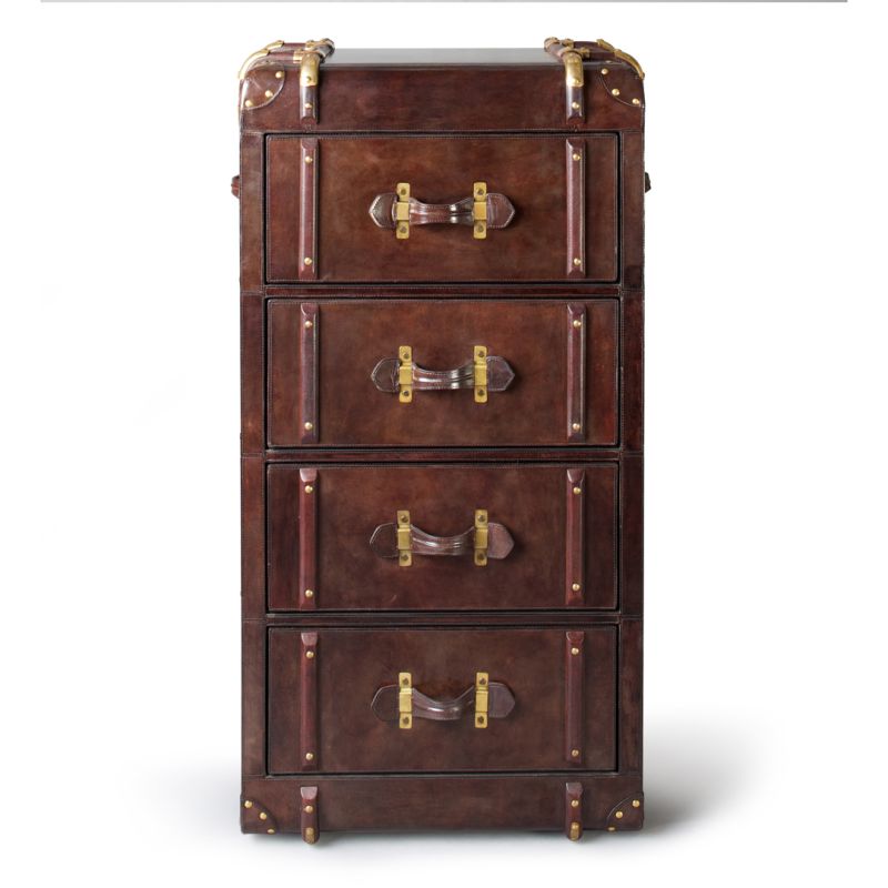 culinary concepts Havana Leather 4 Drawer Chest of Drawers - Cigar | EX DISPLAY | COLLECTION ONLY culinary concepts Havana Leather 4 Drawer Chest of Drawers - Cigar | EX DISPLAY | COLLECTION ONLY