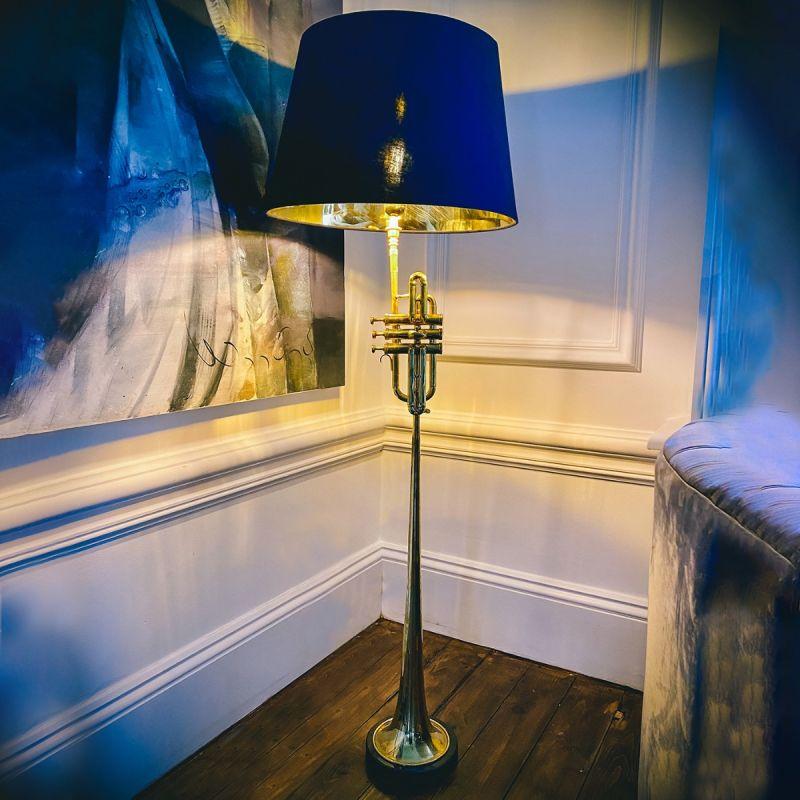 Culinary Concepts Herald Trumpet Floor Lamp With Black Shade