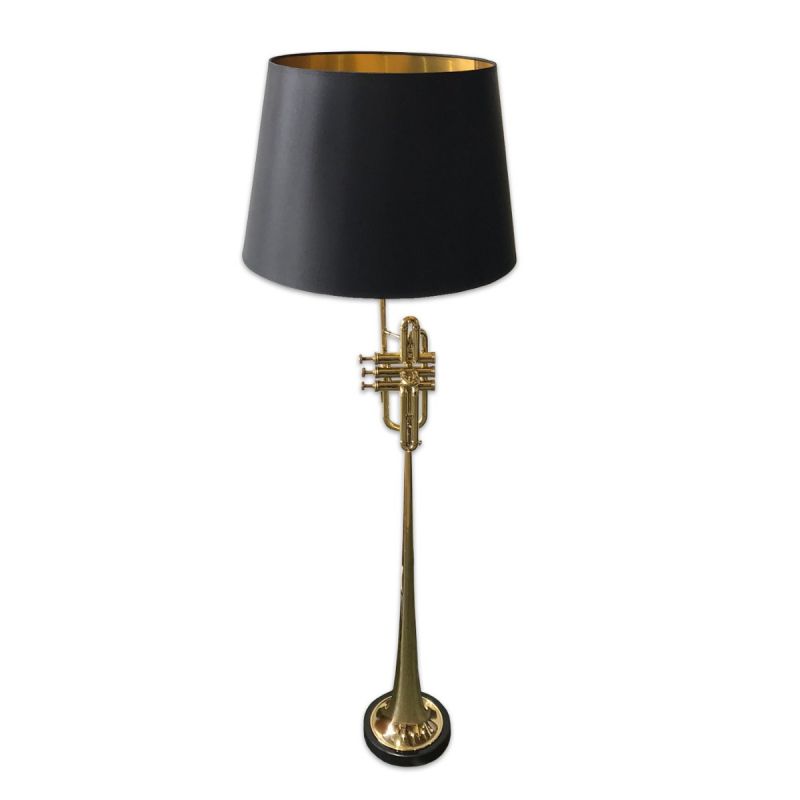 culinary concepts Herald Trumpet Floor Lamp with Black Shade