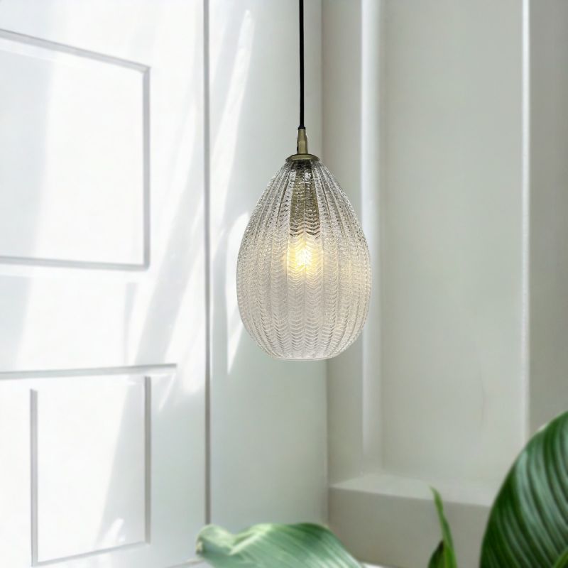 Culinary Concepts Herringbone Glass Droplet Pendant