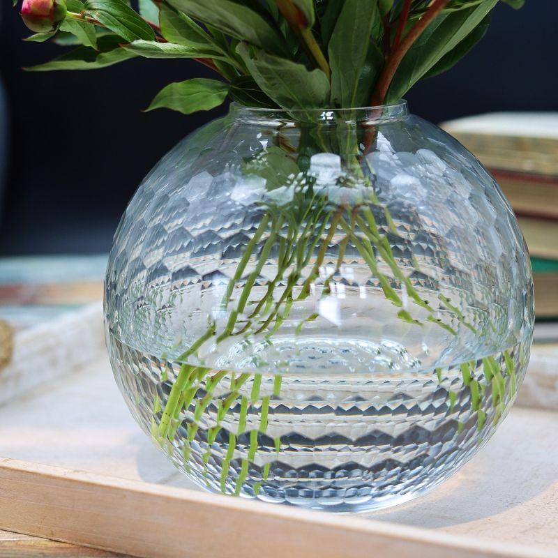 Culinary Concepts Honeycomb Handcut Large Bowl Vase - Clear