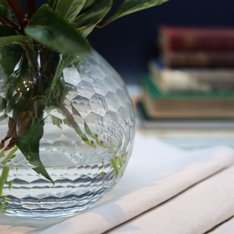 Culinary Concepts Honeycomb Handcut Small Bowl Vase - Clear