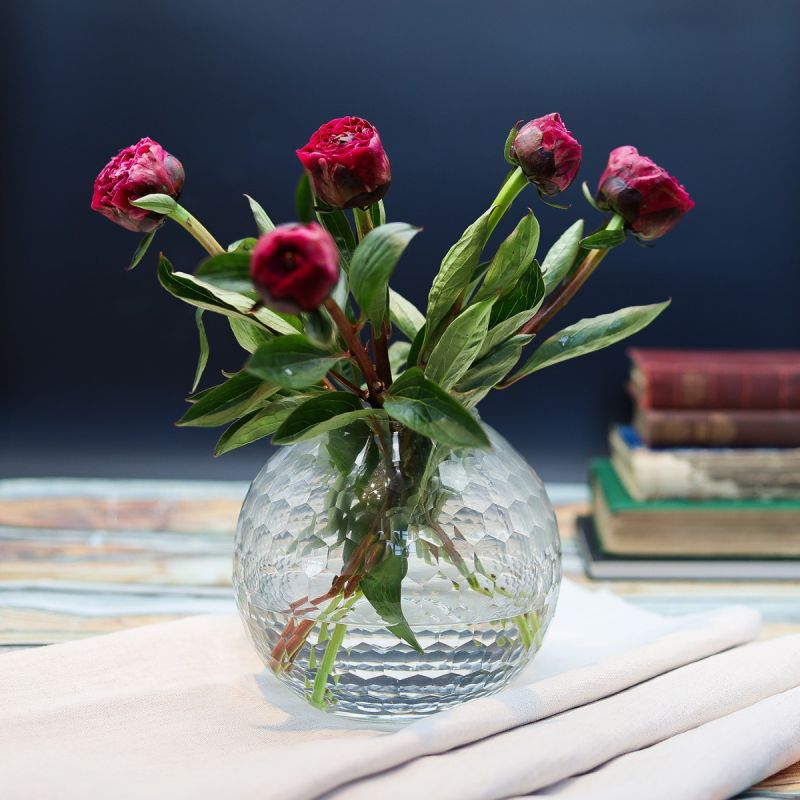 Culinary Concepts Honeycomb Handcut Small Bowl Vase - Clear