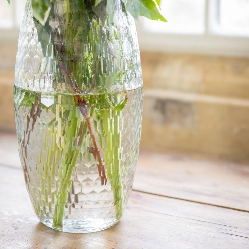 Culinary Concepts Honeycomb Handcut Small Glass Bouquet Vase - Clear