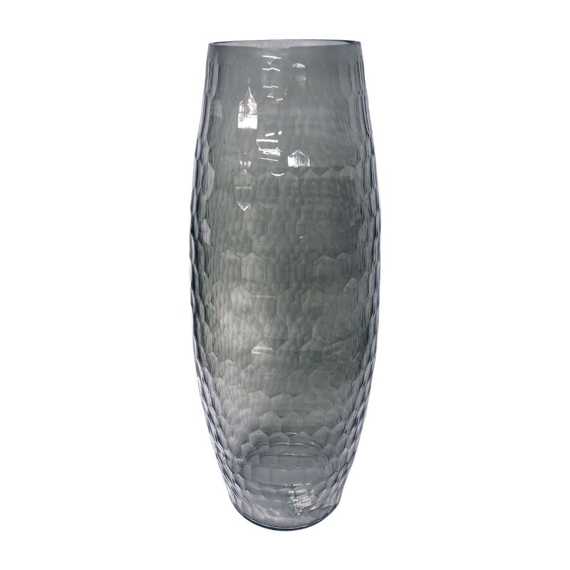 culinary concepts Honeycomb Handcut Small Glass Bouquet Vase - Smoke