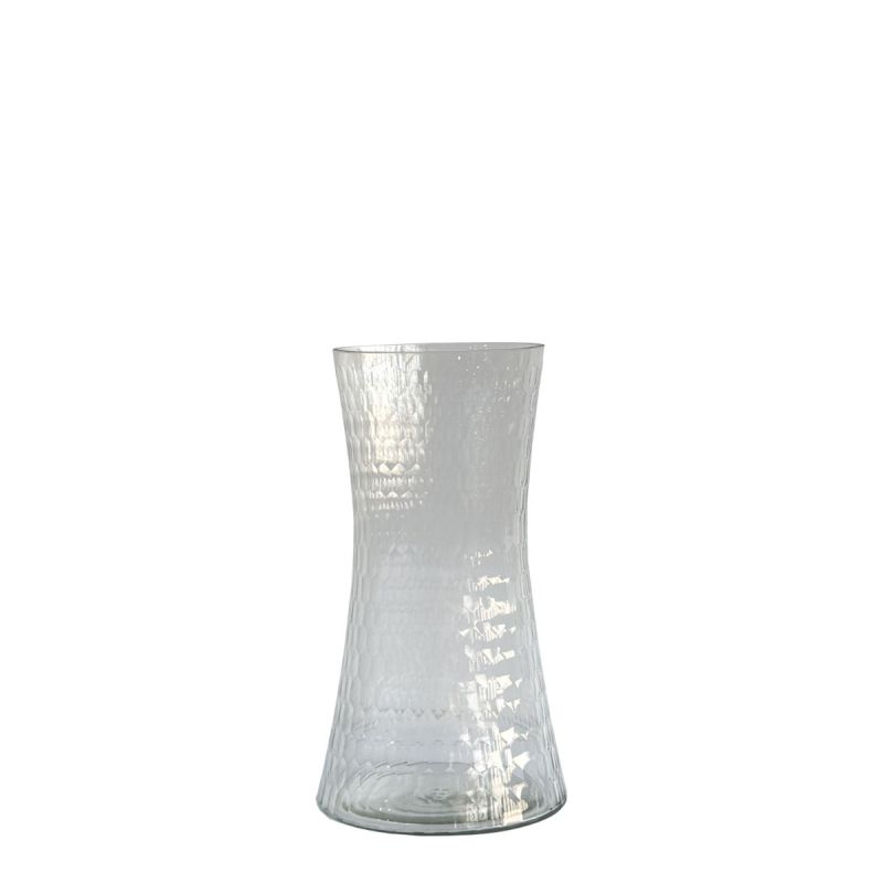 culinary concepts Honeycomb Handcut Small Glass Trumpet Vase - Clear
