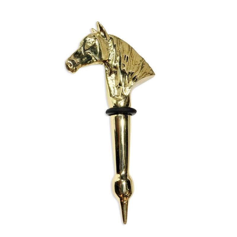 culinary concepts Horse Head Bottle Stopper - Gold Finish