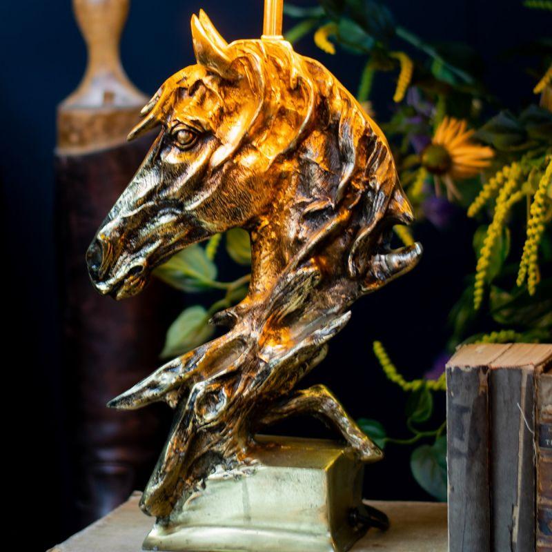 Culinary Concepts Horse Head Table Light - Gold Finish With Shade
