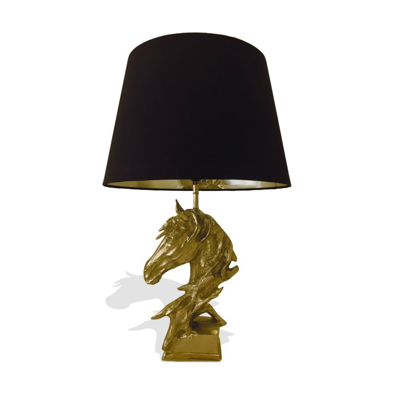 culinary concepts Horse Head Table Light - Gold Finish With Shade