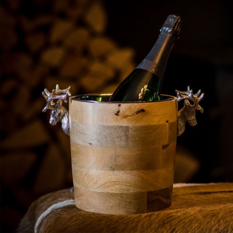 Culinary Concepts Huntsman Stag Head Wooden Wine Cooler
