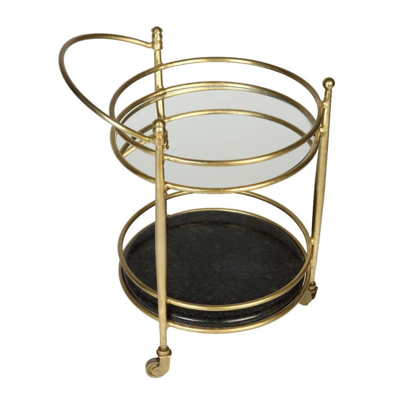 Culinary Concepts Kensington Two Tier Drinks Trolley – Antique Gold Finish| EX DISPLAY | COLLECTION ONLY