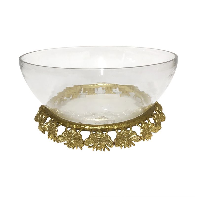 culinary concepts Large Bee Stand with Glass Bowl - Gold