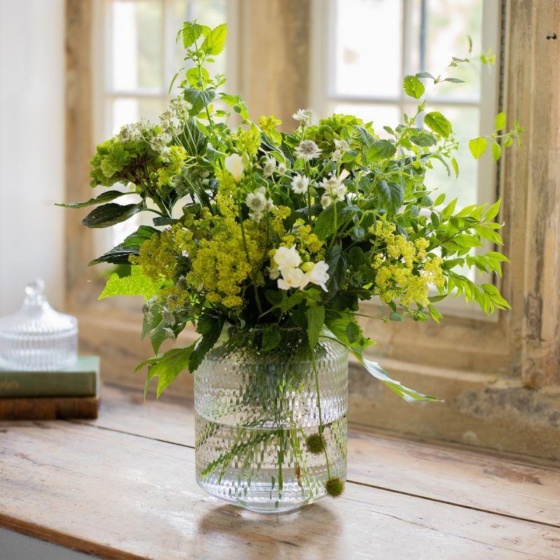 Culinary Concepts Large Clear Rice Handcut Glass Jar Vase