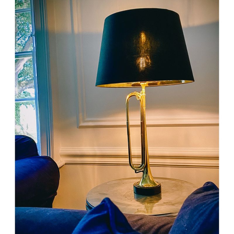 Culinary Concepts Large Hanover Bugle Lamp With Black Shade